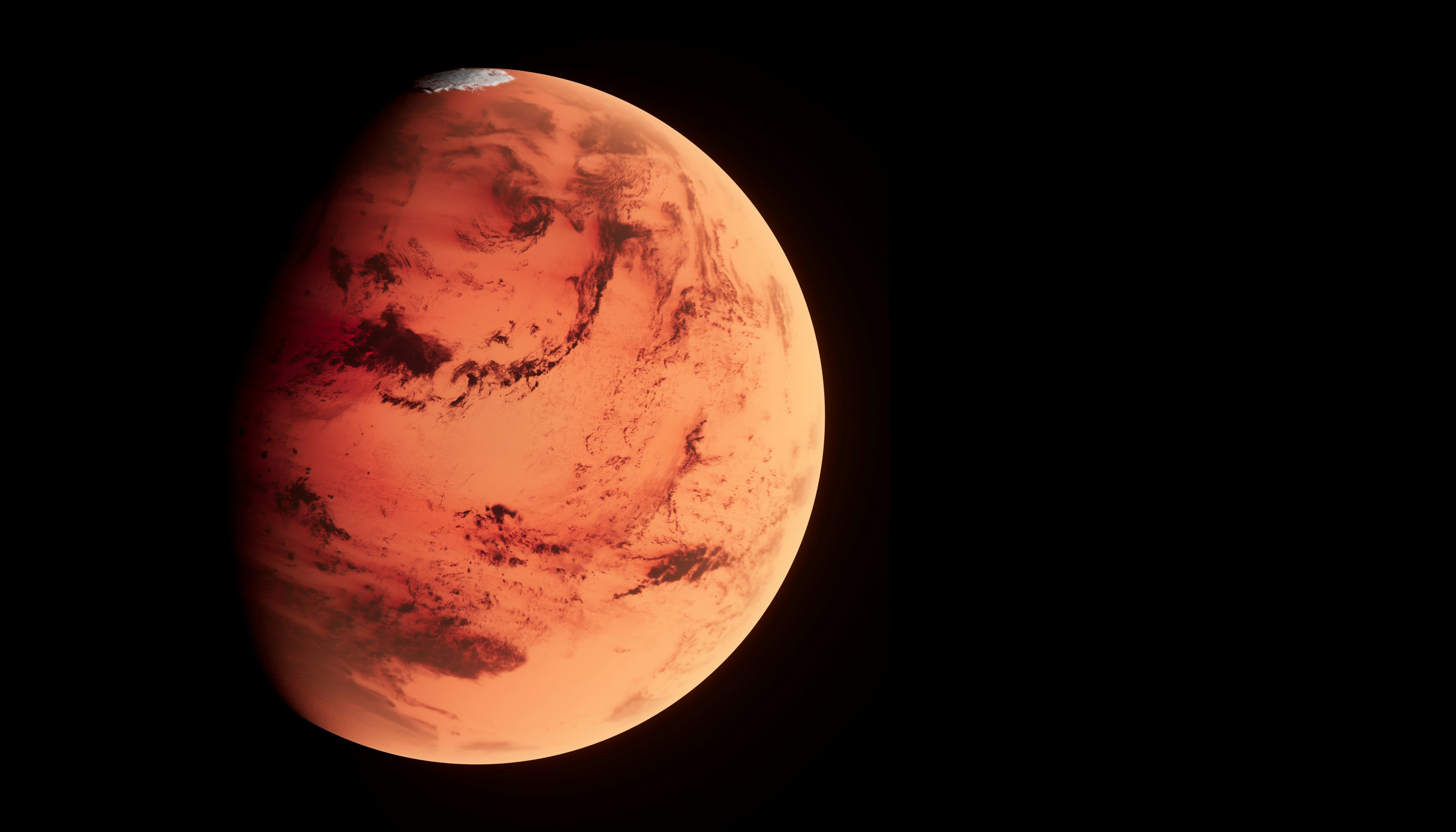 A image of Mars from space.